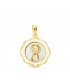 Colgante Virgen Niña Aureola 18K 18mm blanco, Medalla Primera Comunión