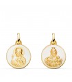 Skapulier Madonna Karmel Herz Jesu 18K Emaille