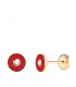 Boucles d'oreilles or enfant Ilaria corail 5.5mm 18K, puces d'oreilles fille, adolescentes et femme