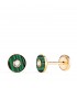 Pendientes oro niña Ilaria malaquita 5.5mm 18K, pendientes pequeños niña y mujer