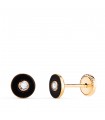 Orecchini oro bambina Ilaria onice 5.5mm 18Kt