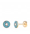 Boucles d'oreilles or enfant Ilaria turquoise 5.5mm 18K