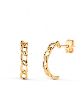 Orecchini Maglia oro 18 carati, orecchini a cerchio da donna, torchon, moderni.
