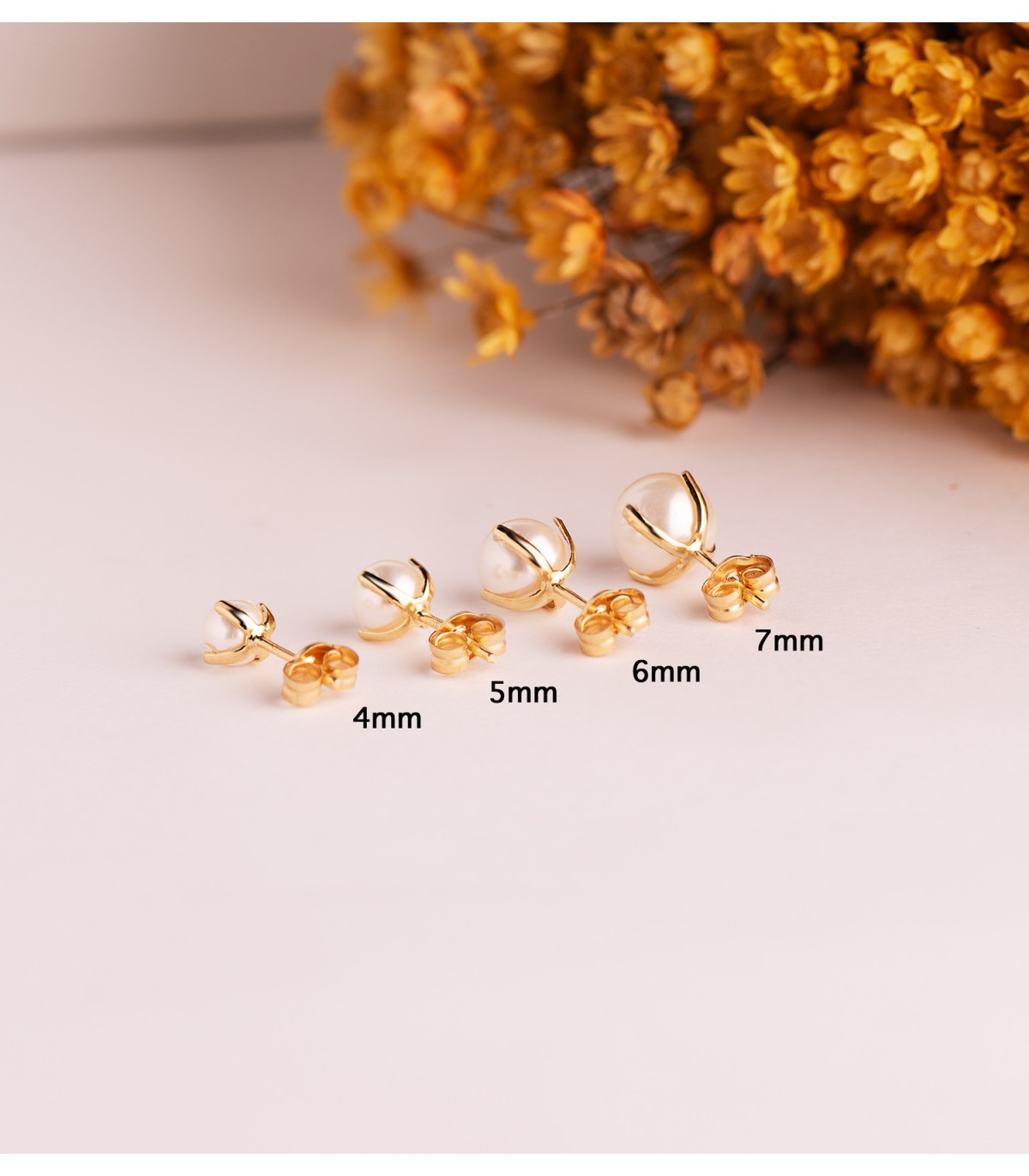 Pendientes niña Perla Marianela oro 18K 4mm, perlas cultivadas