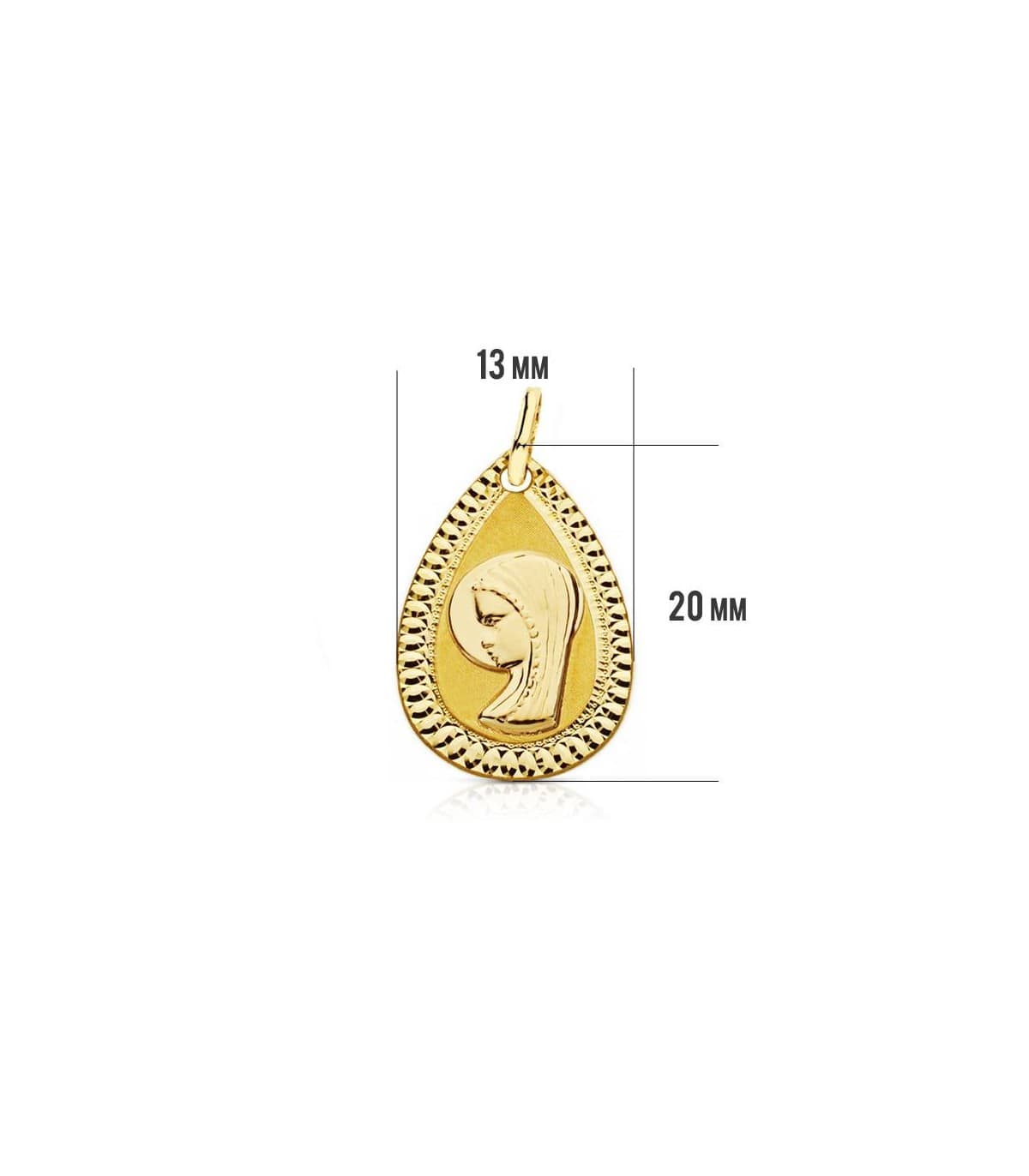 Medaglia Madonnina Maria goccia 18 carati