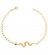 Bracciale donna oro 18kt Serpente, catenina cheval, pietre rubino.