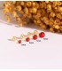 Pendientes coral y oro, bola de 6 mm Marianela 18 kilates, joyas para niña