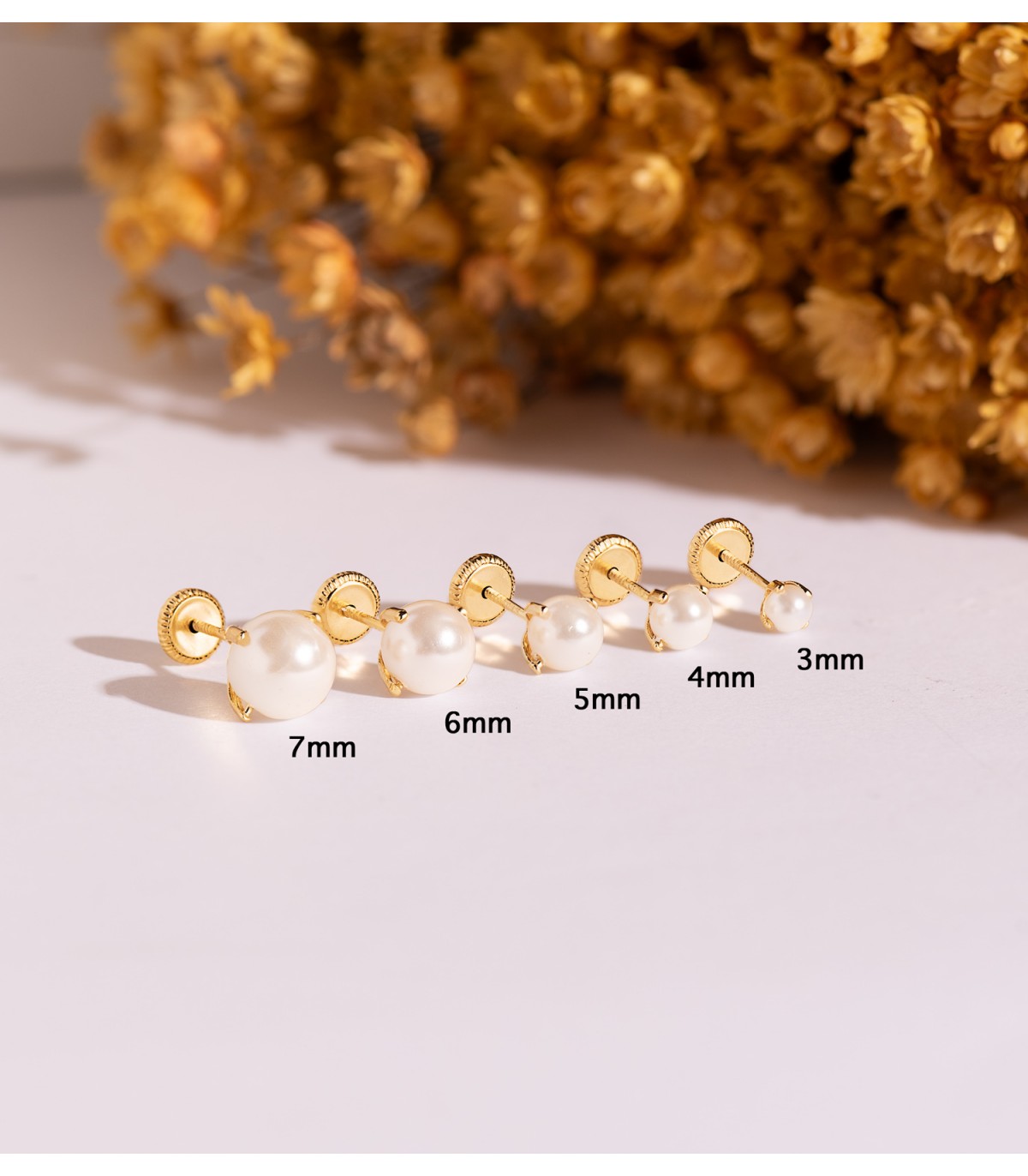 Boucles d'oreilles Marianela Perle 7mm 18 K