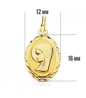Anhänger oval 750er Gelbgold Jungfrau Maria 16500
