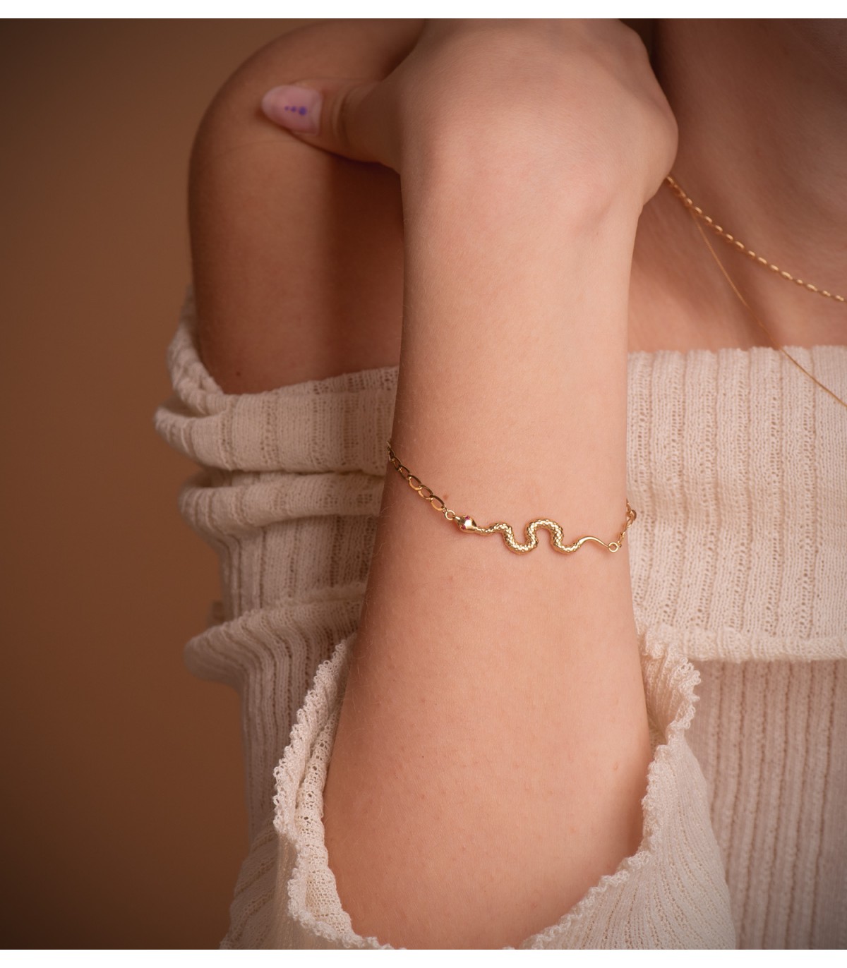 Pulsera mujer Oro 18K Serpiente