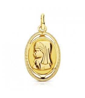 Medalla Virgen niña oval