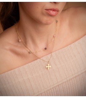 Colgante Cruz Templaria Oro 18 K 17 mm, símbolo de los caballeros templarios, cruces de hombre.