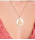 Escapulario Virgen Carmen y Corazón Jesús Medalla Oro tallada 18k 30 mm