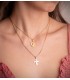 Ciondolo Croce madreperla 20mm Oro giallo 18kt. Croce battessimo, regalo nascita, comunione, cresima.