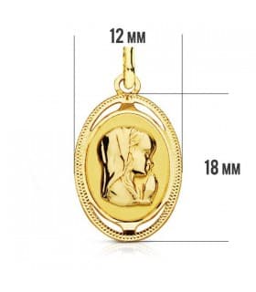 Medalla Virgen niña oval