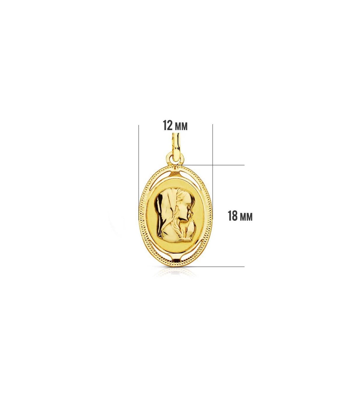 Medalla Virgen niña oval