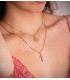 Ciondolo croce in oro Torchon 18kt 20mm - Collana con croce da donna