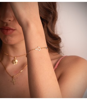 Pulsera Virgen del Rocío 18K Piedras - pulseras mujer - pulseras comunión - pulseras de oro