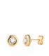 Ohrstecker 750/18 K Gelbgold mit Zirkonia Spannfassung | Goldohrringe, Durchmesser Ø 5,5 mm