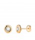 Ohrstecker 750/18 K Gelbgold mit Zirkonia Spannfassung | Goldohrringe, Durchmesser Ø 5,5 mm