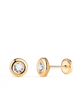 Orecchini punto luce cipollina Dortmund, per donna in oro 18 K 5.5 mm, chiusura a vite.