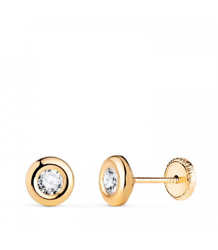 Boucles d'oreilles puces femme Dortmund Or 750 5.5 mm, fermoir à vis