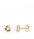 Ohrstecker 750/18 K Gelbgold mit Zirkonia Spannfassung | Goldohrringe, Durchmesser Ø 5 mm