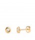 Orecchini punto luce cipollina Dortmund, per bambina in oro 18 K 4 mm, chiusura a vite.