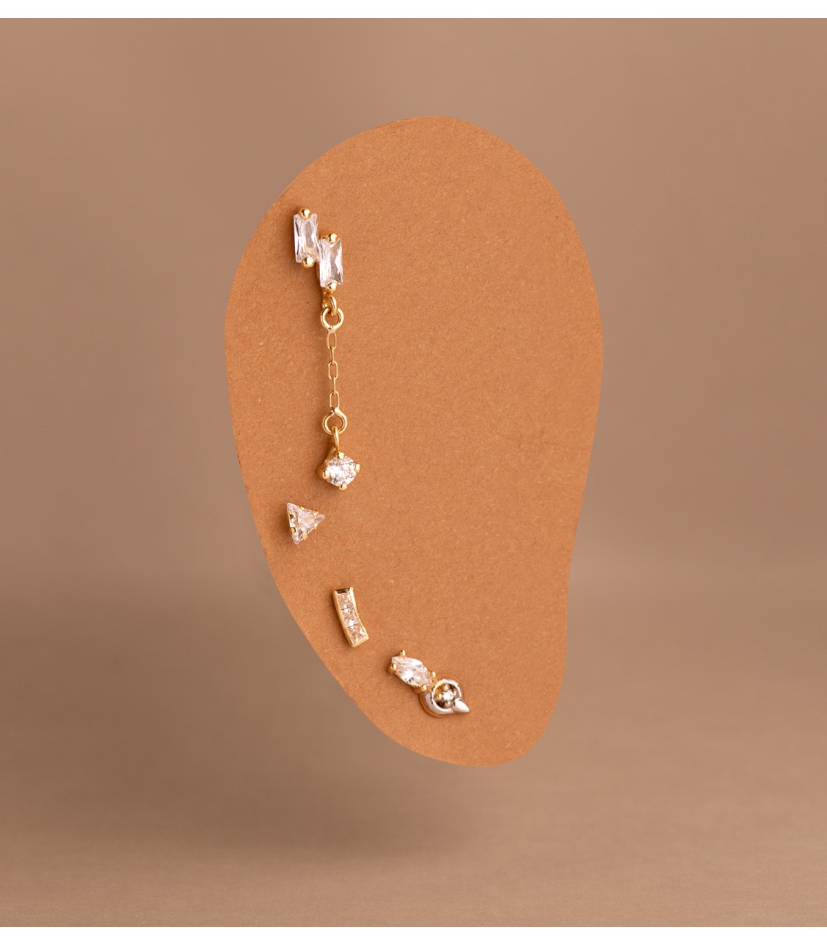 Piercings donna in oro e orecchini piccoli secondo buco orecchio - Oro 750/1000