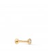 Piercing Quito Oro Amarillo 18K, circonita brillante, stud, labret, helix, tragus, labio.
