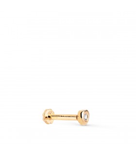 Piercing cœur  Medellin Or Jaune 18K, zircone brillant, helix tragus, lobe, conch, cartilage, labret.