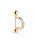 Piercing barbell Guyane Or Jaune 18K, zircone brillant, lobe, cartilage, conch, rook.