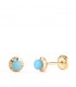 Pendientes niña y bebé oro amarillo, modelo Anabella 5 mm 18 Ktes, bola turquesa.