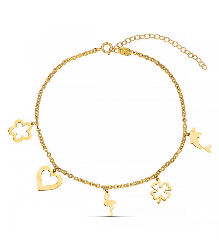 Chaîne de Cheville Or 18K Charms