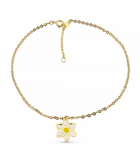 Fußkette Gold 750 Gänseblume