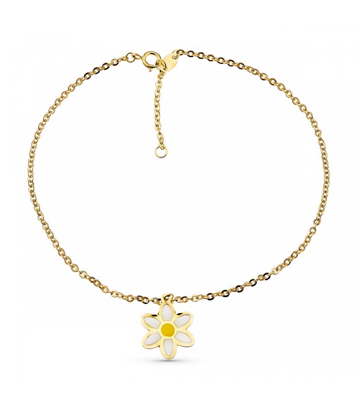 Chaîne de cheville or 18k marguerite