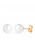 Perlenohrstecker weiß - Zuchtperle Ø 7–7.5 mm - Goldohrringe 18K für Damen.