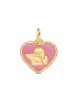 Medaglia cuore angelo oro 18kt 14mm Rosa, ciondolo nascita e battessimo