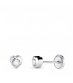Orecchini neonata Africa oro bianco 4 mm 18 Kt