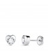 Orecchini Africa oro bianco 5 mm 18 Kt, chiusura a vite, per neonata e bambina.