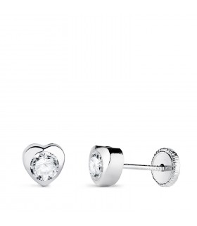 Clous d'oreilles Afrique or blanc 5 mm 18 K avec fermoir à vis, spéciales pour bébé