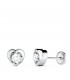 Orecchini bambina Africa oro bianco 6 mm 18 Kt - Punto luce cuore.