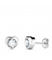 Boucles d'oreilles enfant Afrique or blanc 6 mm 18 K