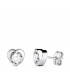 Pendientes Africa 6mm Oro blanco 18 Kilates - Dormilonas Corazón.