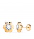 Boucles d'oreilles Or 750 Emelie fleur facettée 9 mm, enfant et femme