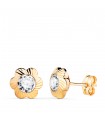 Boucles d'oreilles Emelie fleur facettée Or Jaune 18K 9mm