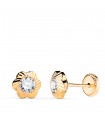 Orecchini 18 carati Emelie fiore rigata 7 mm