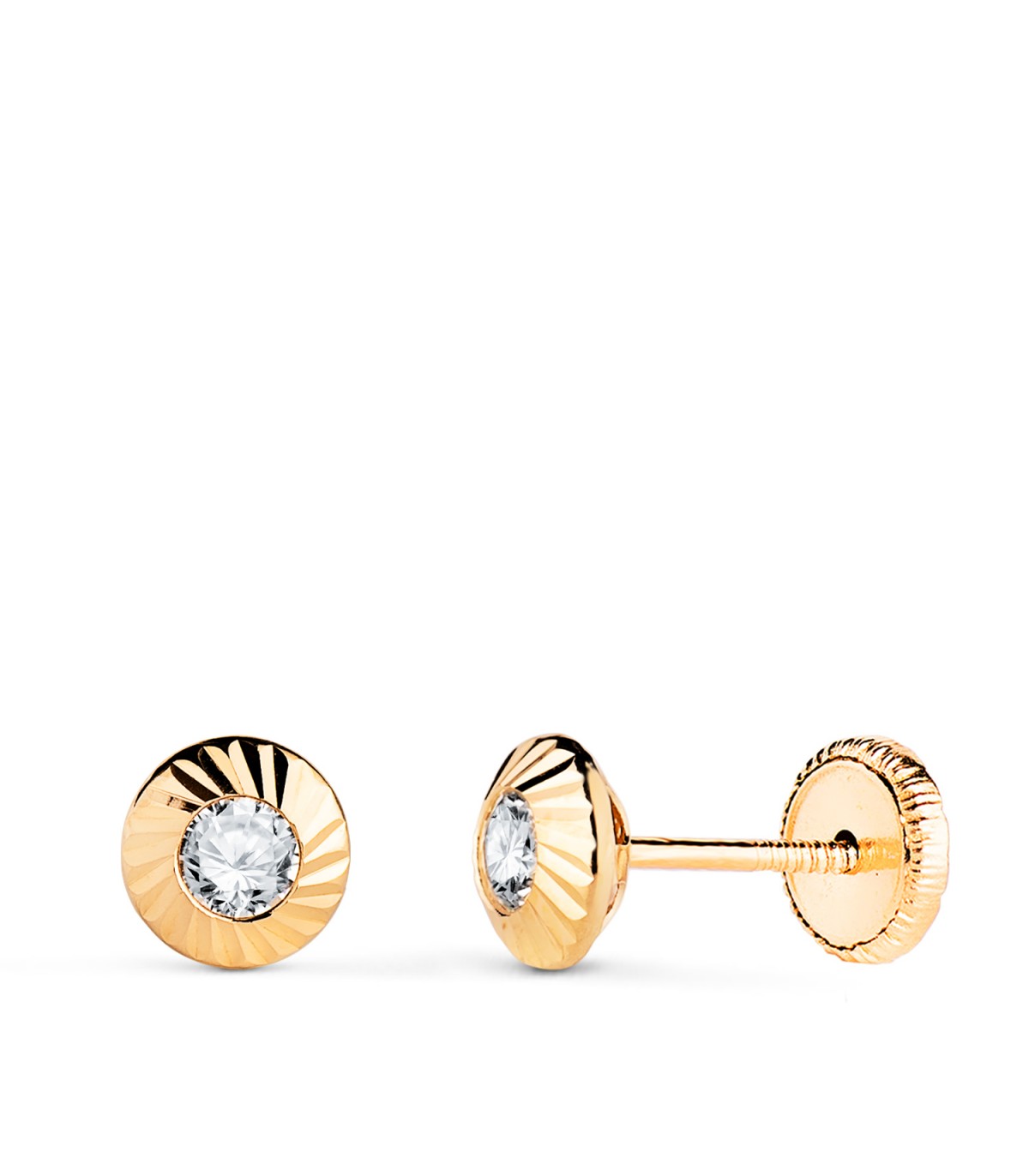 Boucles d'oreilles en or 18K Estefanía puces facettées 5.5mm