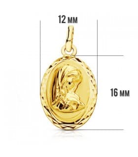 Anhänger oval 750er Gelbgold Jungfrau Maria 16630