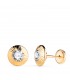 Orecchini in oro giallo 18Kt Estefania punto luce rigato 9 mm